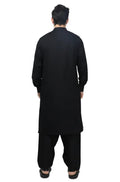 Mens Shine Black Plain Shalwar Kameez
