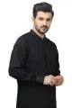 Mens Shine Black Plain Shalwar Kameez