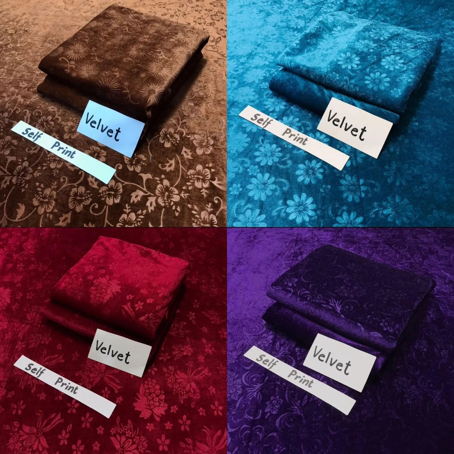 Fashion Velvet self Print 2 Piece Suit